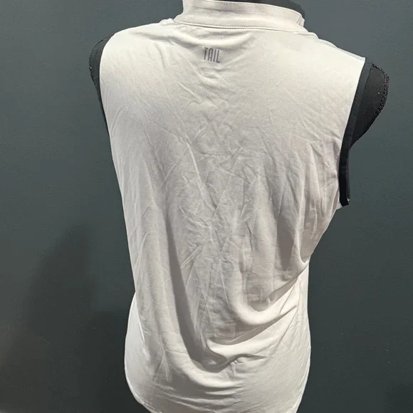 Tail White Label —  White Sleeveless Blouse with Black Trim - Picture 5 of 5
